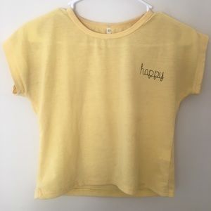 Yellow “Happy” Graphic Tee